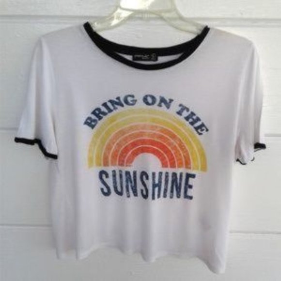 Retro Popular Tops - Retro White Graphic T-shirt Bring On The Sunshine